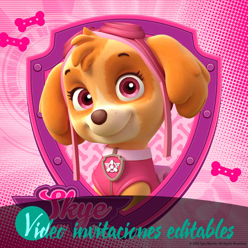 Skye video invitation 01 (Paw Patrol) Free Online 2024 - Video Invitaciones  Editables