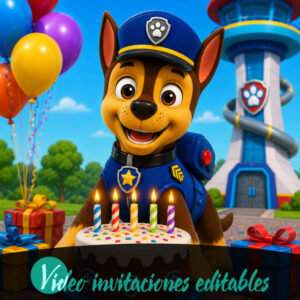Video invitación de Chase 01 - Paw Patrol