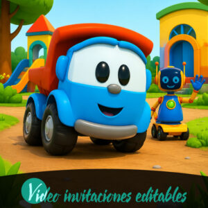 Video invitación de cumpleaños de Leo el camión